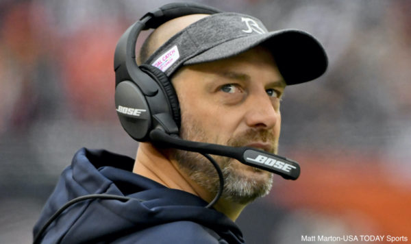 Matt Nagy on the sidelines