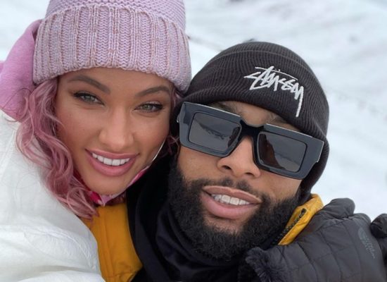 Odell Beckham and Lauren Wood pose together