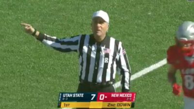 A referee makes a call