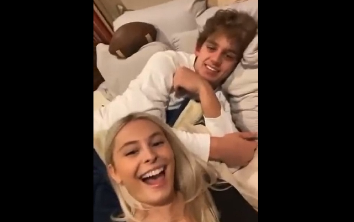 Arch Manning talks Ole Miss with blond girl in viral video