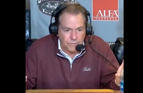 Nick Saban looking angry