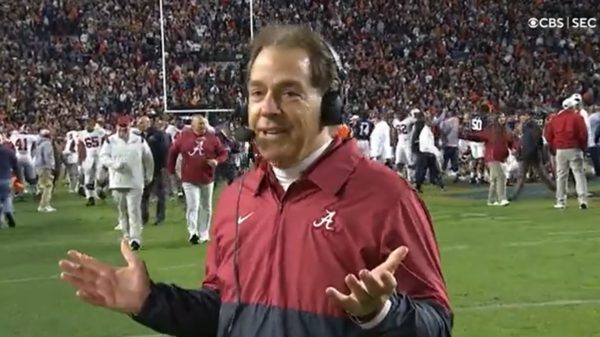 Nick Saban smiling