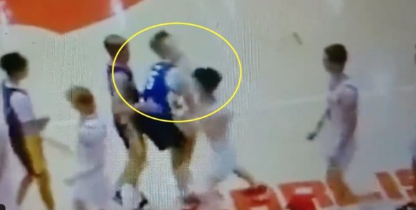 A high school player sucker punches an opponent