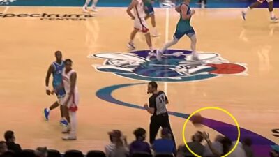 Christian Wood's bad pass hits woman