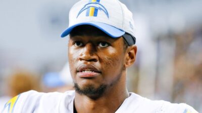 Donald Parham in a Chargers hat