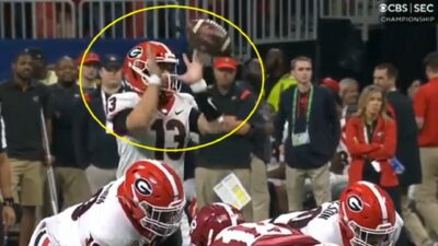 Stetson Bennett fumbles