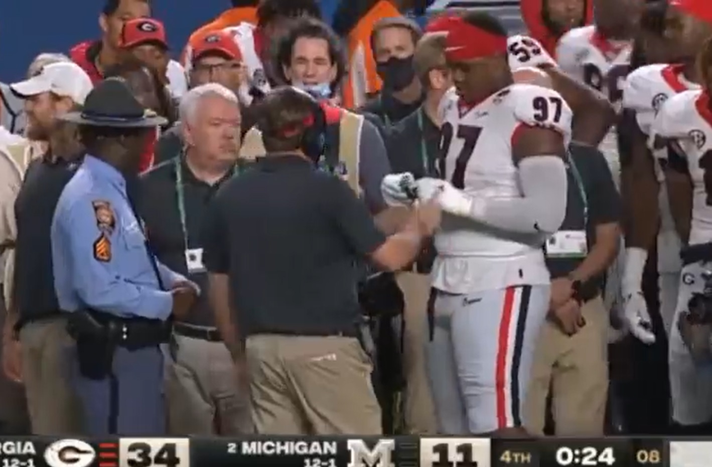 Georgia's Kirby Smart looked mad over Gatorade bath following