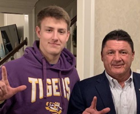 Max Johnson and Ed Orgeron together