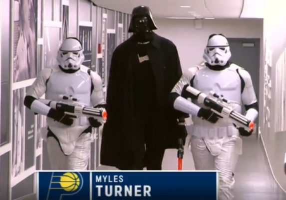 Myles Turner in a Darth Vader costume