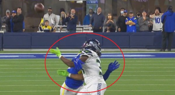 A Seahawks pass interference play