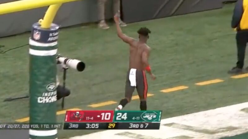 Antonio Brown strips and leaves a game