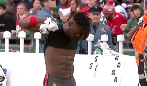 Antonio Brown strips off his uniform