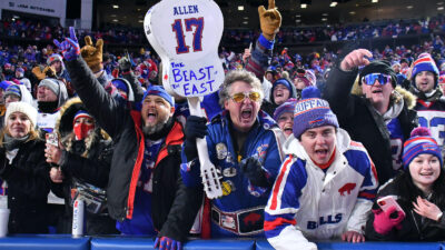 Bills fans cheer for their team