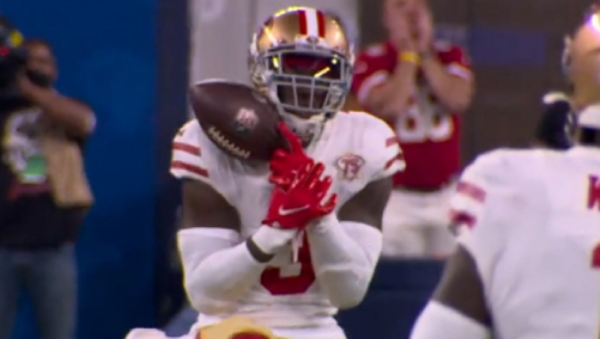 49ers' Jaquiski Tartt drops easy interception 