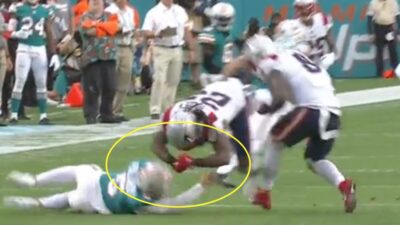 Patriots commit a penalty against Dolphins