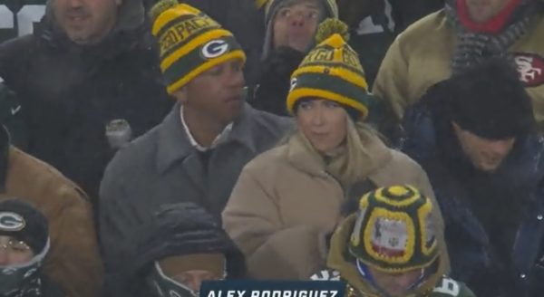 Alex Rodriguez at the Packers game