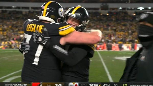 Ben Roethlisberger gives a hug