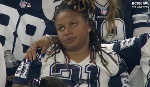 Cowboys fan looks disappointed