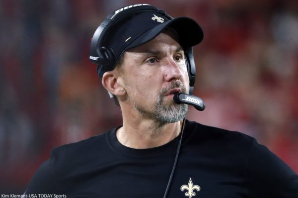 Dennis Allen in a headset