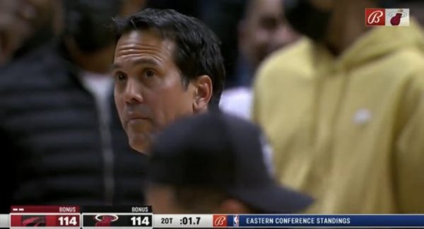 Erik Spoelstra reacting