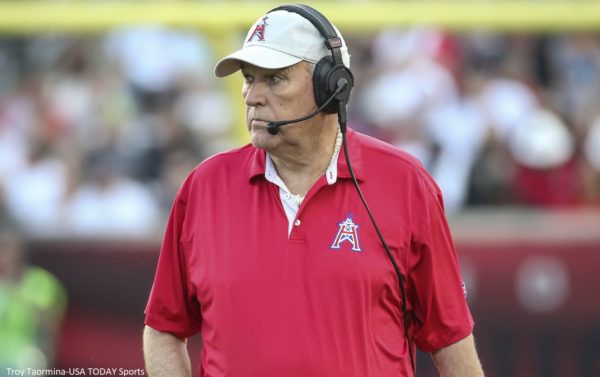 June Jones on the sidelines