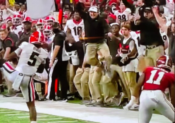 Kirby Smart jumps