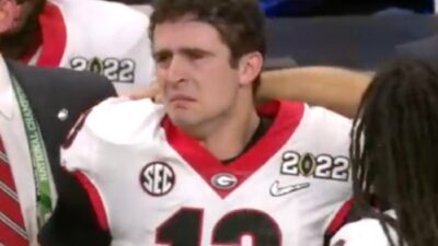 Stetson Bennett cries