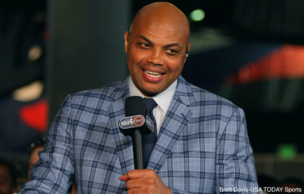 Charles Barkley on the TNT set