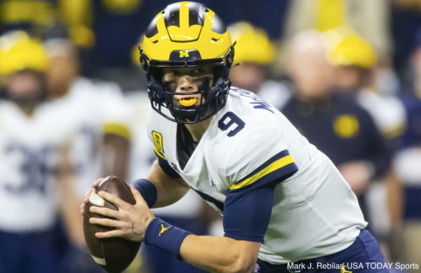 JJ McCarthy gets ready to throw