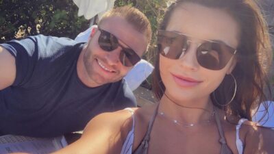 Sean McVay poses with his girlfriend Veronika Khomyn