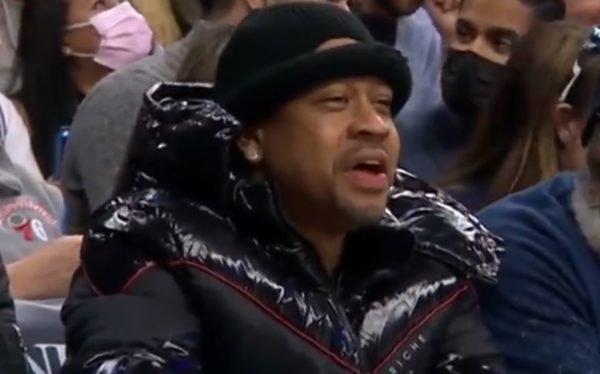 Allen Iverson sitting courtside