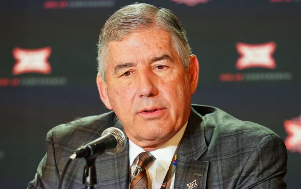 Bob Bowlsby at a press conference