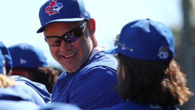 Dante Bichette talking to his son