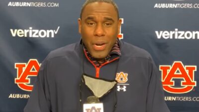 Derek Mason at a press conference