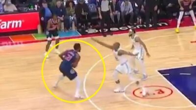 Joel Embiid's stepback attempt