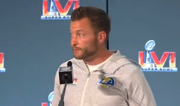 Sean McVay with the media