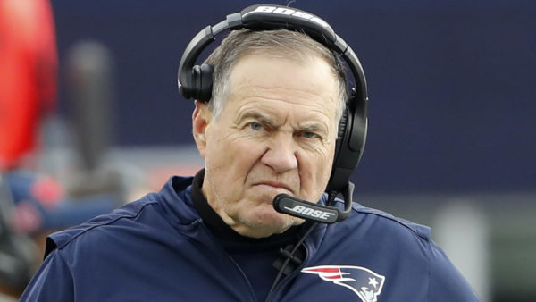 Bill Belichick with a headset