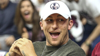 Johnny Manziel at a basketball game