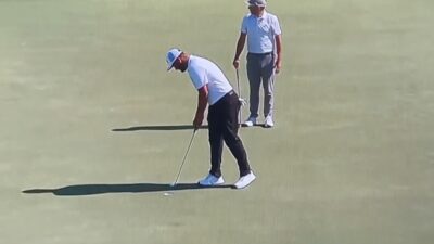 Jon Rahm misses a very short putt