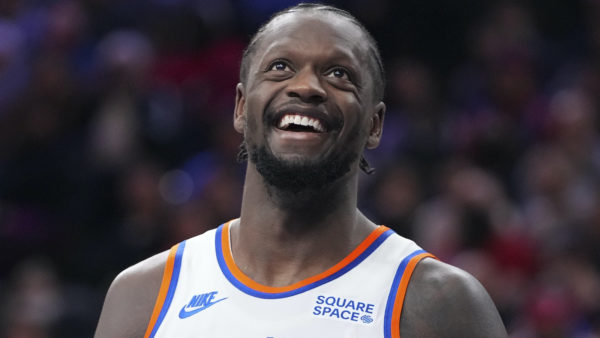 Julius Randle smiles during a game