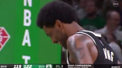 Kyrie Irving laughs at Celtics fans taunts