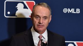 Rob Manfred at a press conference