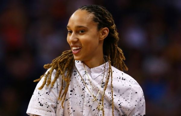 Brittney Griner looking on