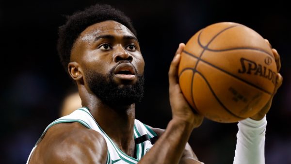 Jaylen Brown shooting the ball