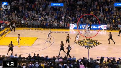 Jordan Poole takes a shot