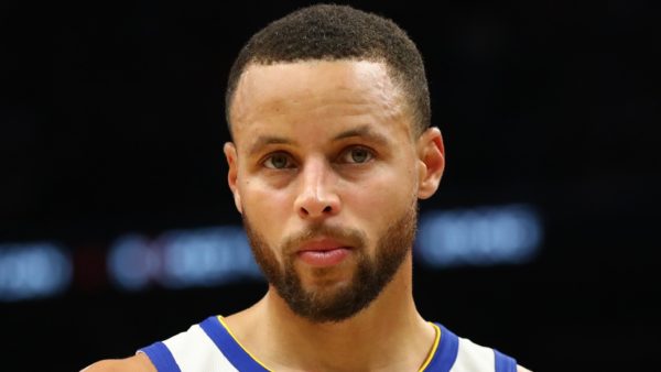 Steph Curry looking on