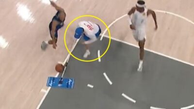 A Thunder floor sweeper gets in the way