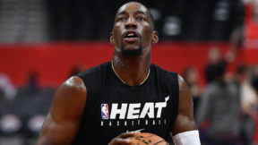 Bam Adebayo warms up before a game