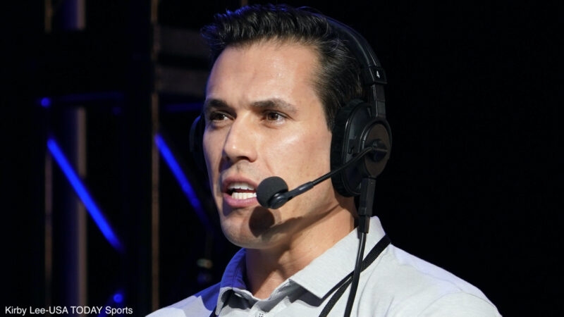 Brady Quinn during a radio show