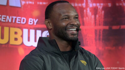 Fred Taylor talks to the media